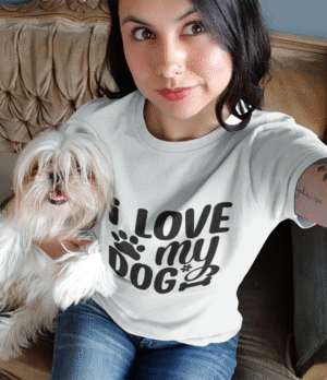 Camiseta para mujer I love my dog