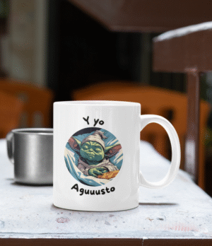 Taza Blanca Brillante Y Yo Agusto