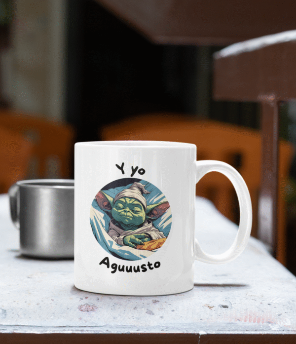 Taza Blanca Brillante Y Yo Agusto