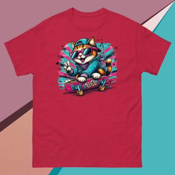 Camiseta Unisex  Gato en Patineta