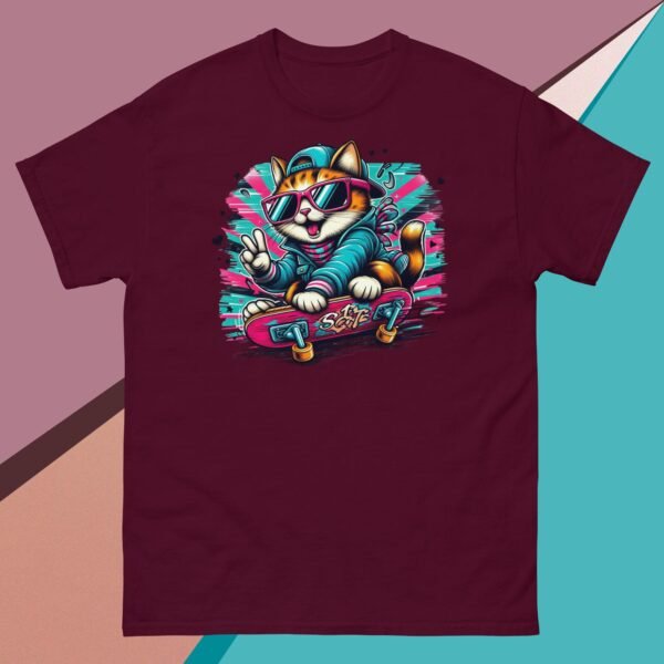 Camiseta Unisex  Gato en Patineta