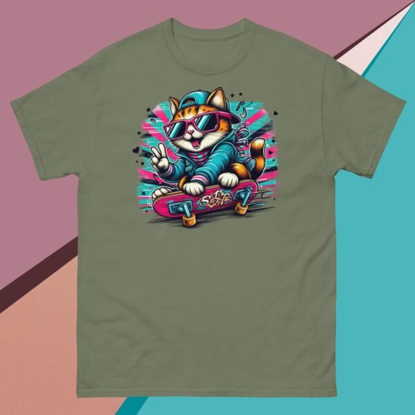 Camiseta Unisex  Gato en Patineta