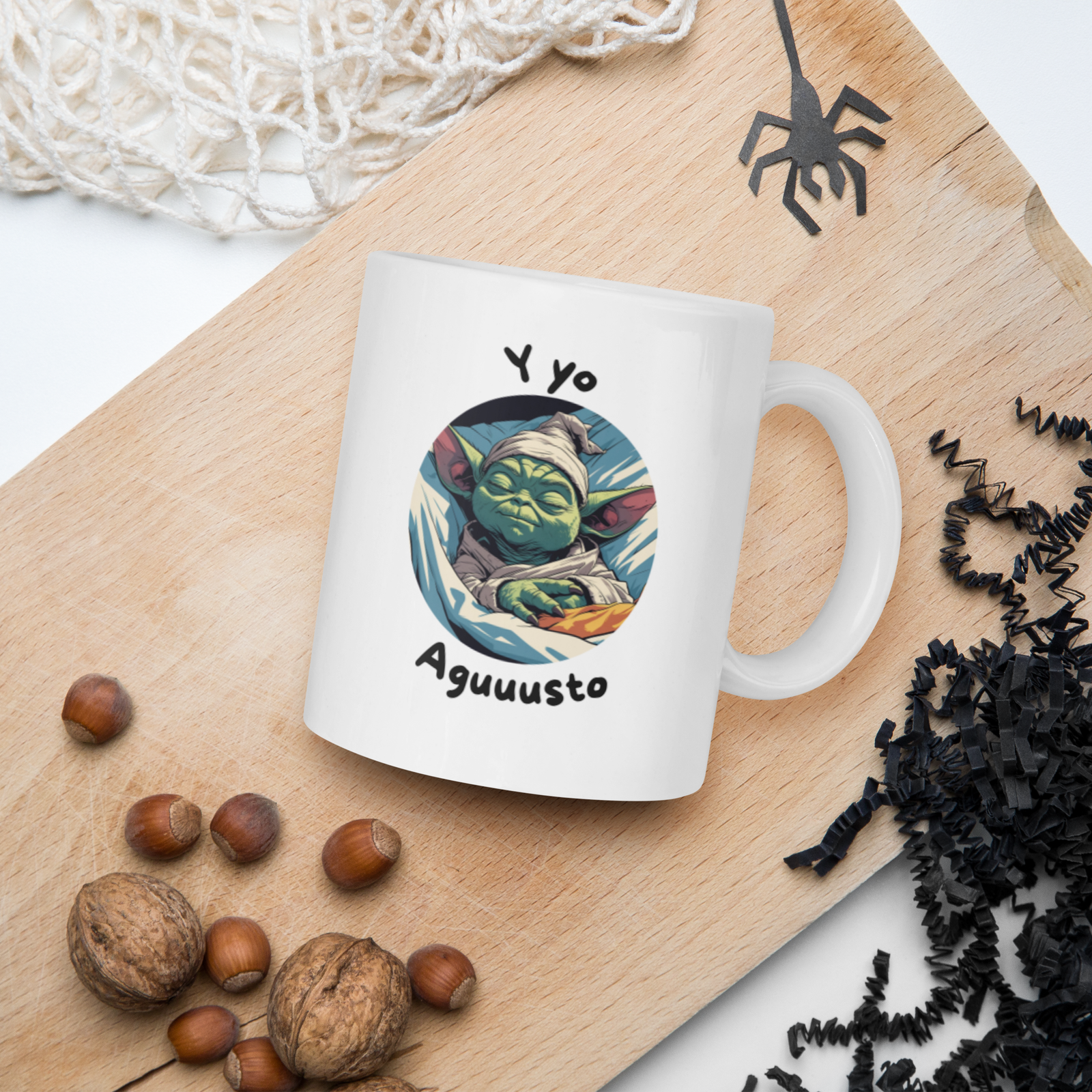 Taza Blanca Brillante Y Yo Agusto