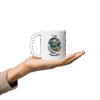Taza Blanca Brillante Y Yo Agusto