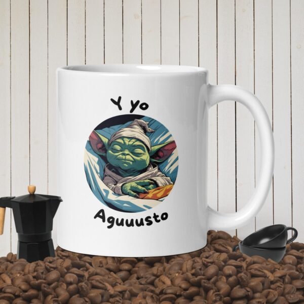 Taza Blanca Brillante Y Yo Agusto