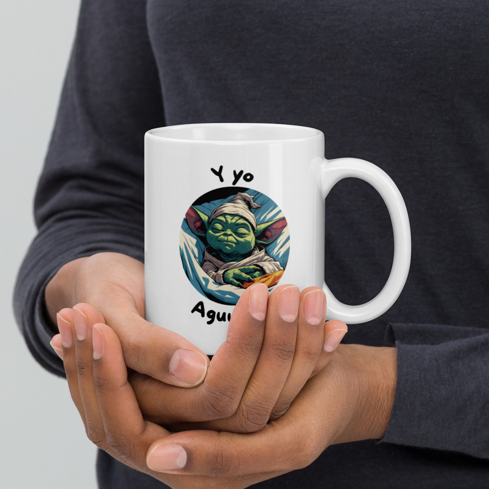 Taza Blanca Brillante Y Yo Agusto