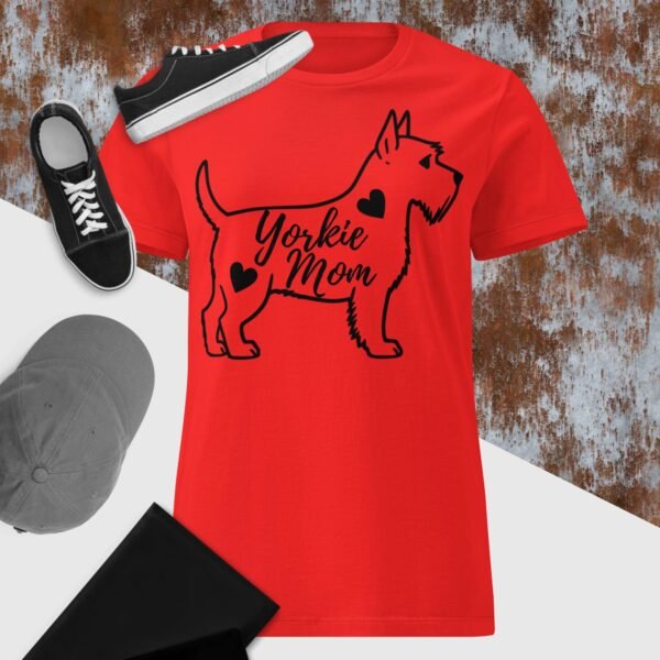 womens-basic-softstyle-t-shirt-red-front-6841ffcbec913.jpg Camiseta de Mujer Yorkie Mom